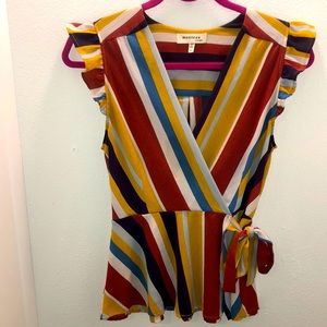 Monteau, faux wrap top